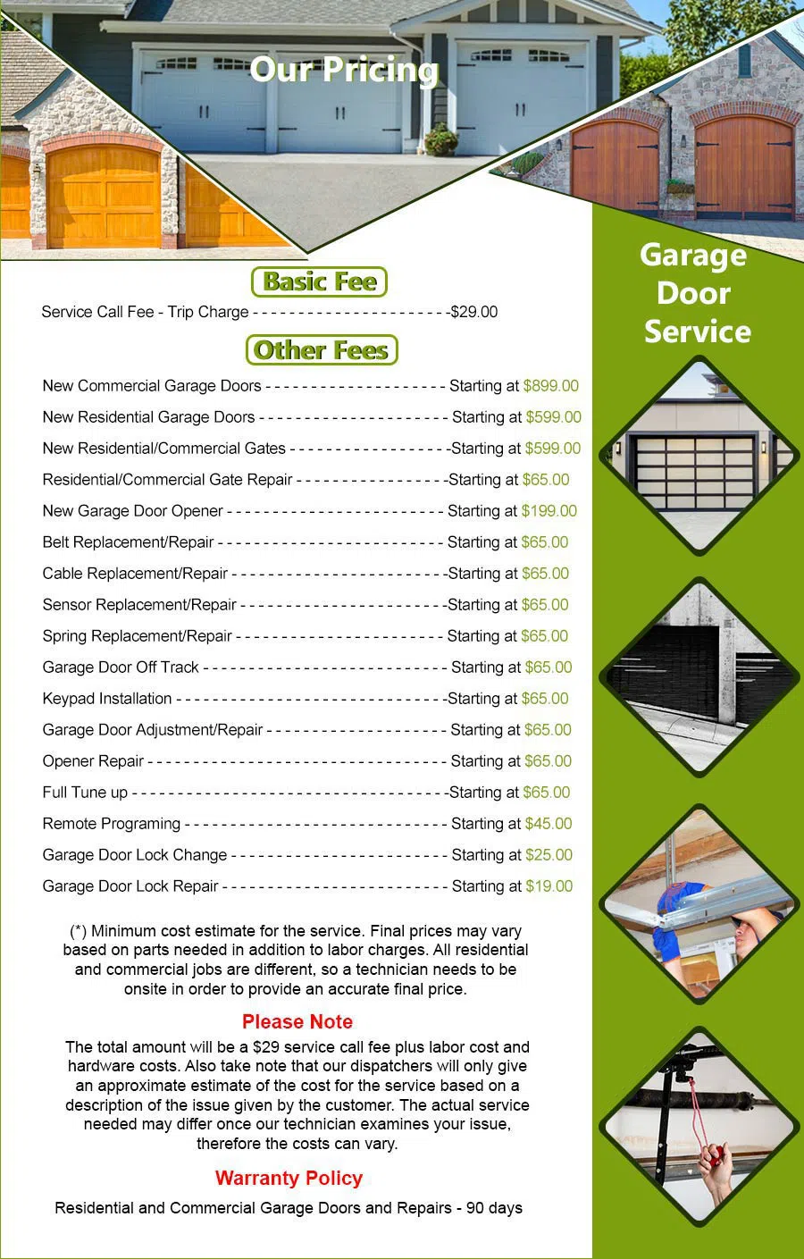 Galaxy Garage Door Repair Service Milwaukee, WI 262-910-3581 - pricelist5